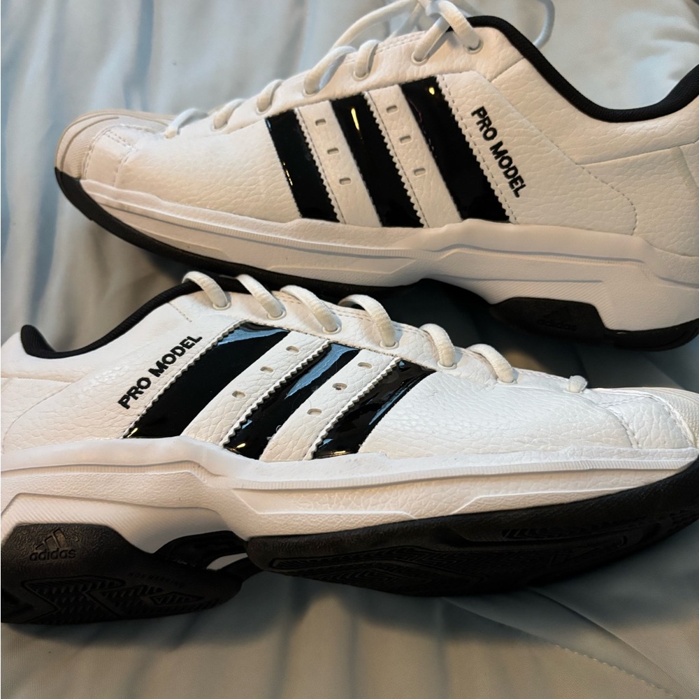 Adidas Pro Model White with Black Stripes Sneakers